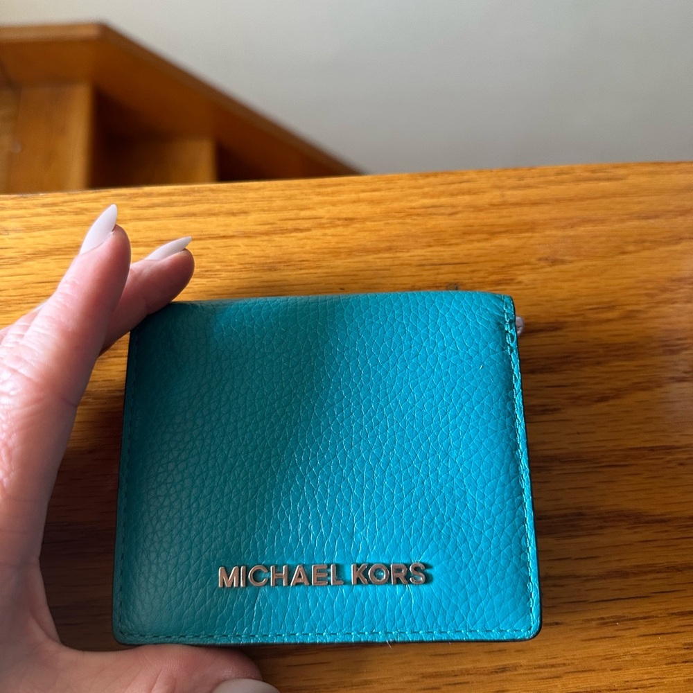 Michael Kors Blue Leather Wallet